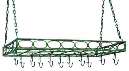 VERDIGRIS HANGING POT RACK